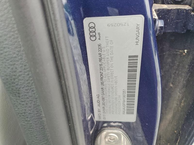 2017 AUDI A3 PREMIUM 12