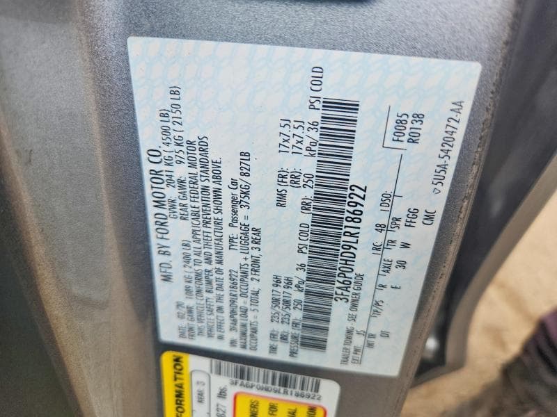 2020 FORD FUSION SE 12