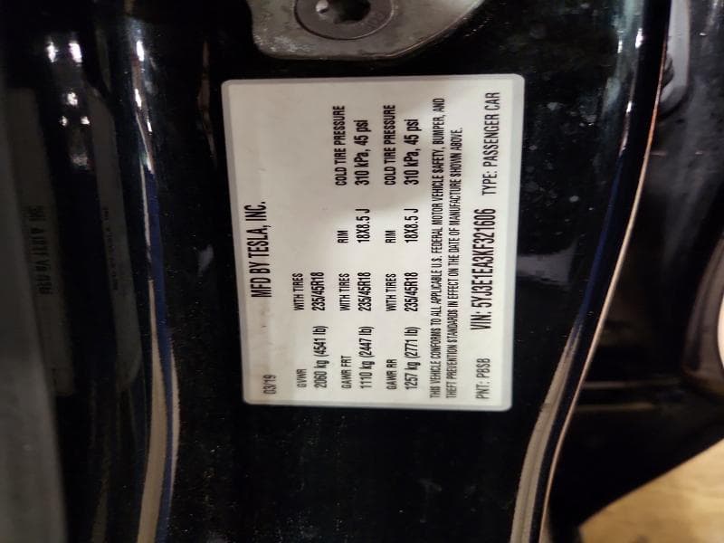 2019 TESLA MODEL 3 12