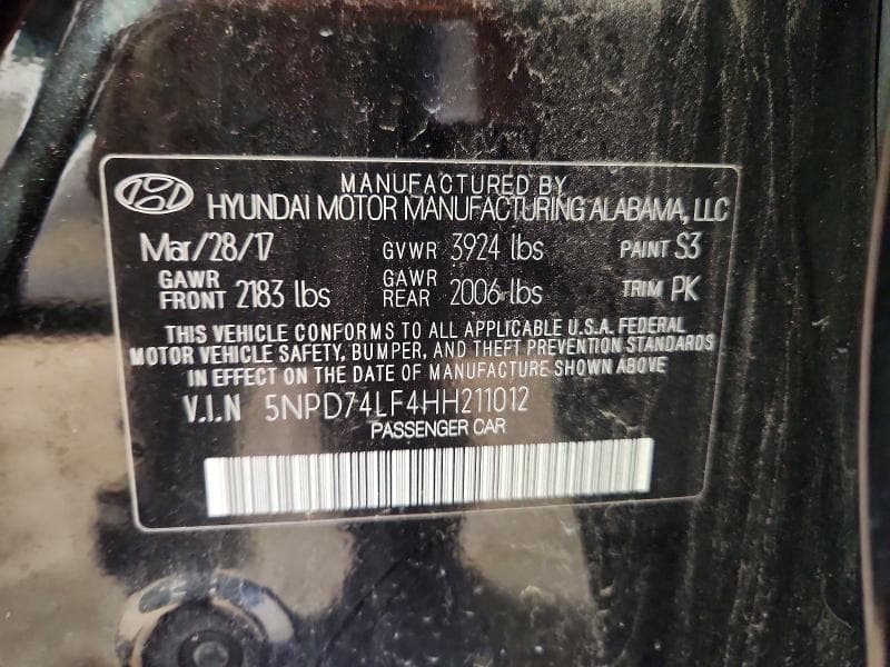 2017 HYUNDAI ELANTRA SE 12