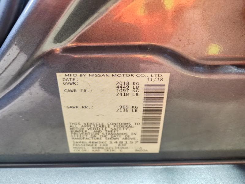 2019 NISSAN ALTIMA S 12