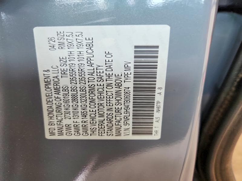 2026 HONDA ODYSSEY ELITE 14