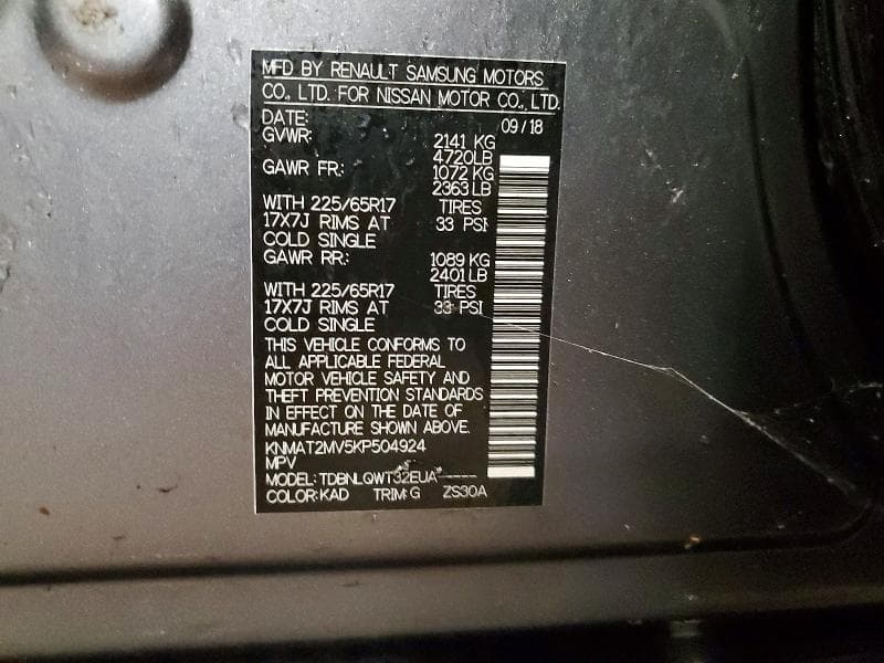 2019 NISSAN ROGUE SV 14