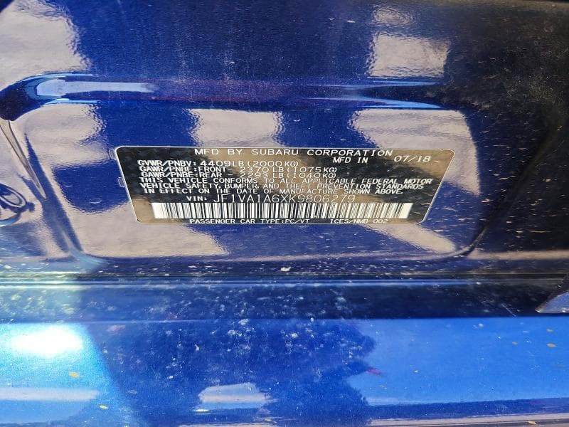 2019 SUBARU WRX 13