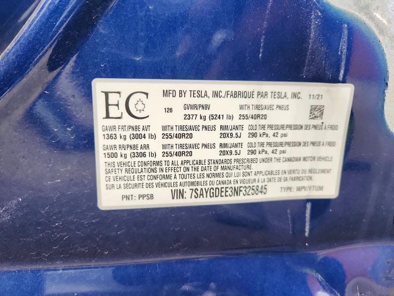 2022 TESLA MODEL Y 12