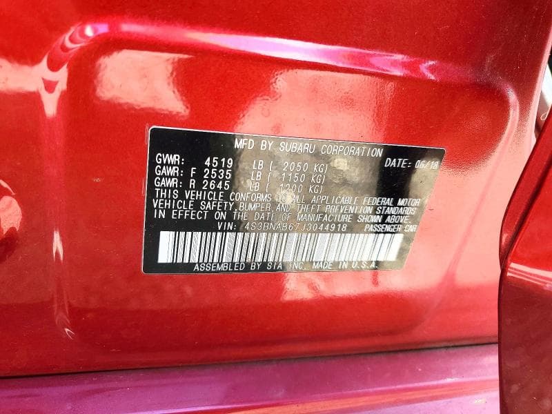 2018 SUBARU LEGACY 2.5I 12