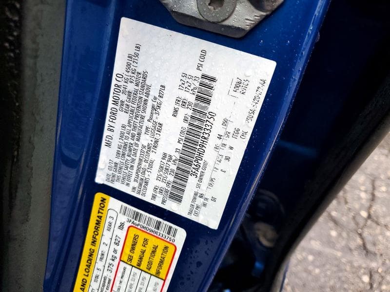 2017 FORD FUSION SE 12
