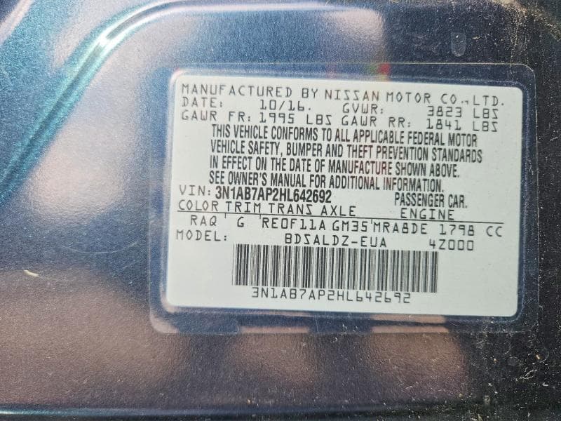 2017 NISSAN SENTRA SV 13