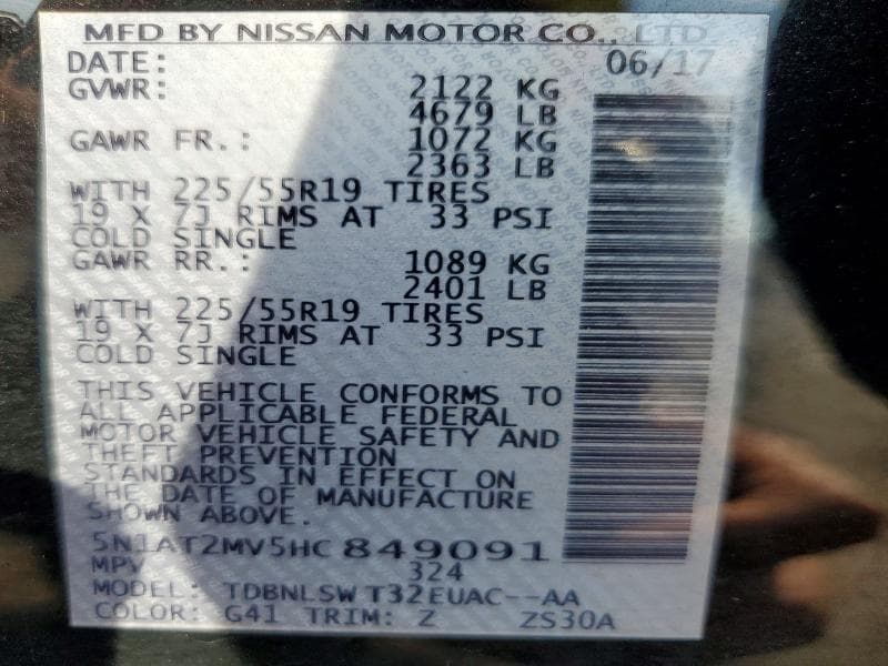 2017 NISSAN ROGUE SL 13