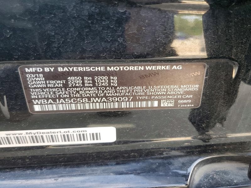 2018 BMW 530 I 12