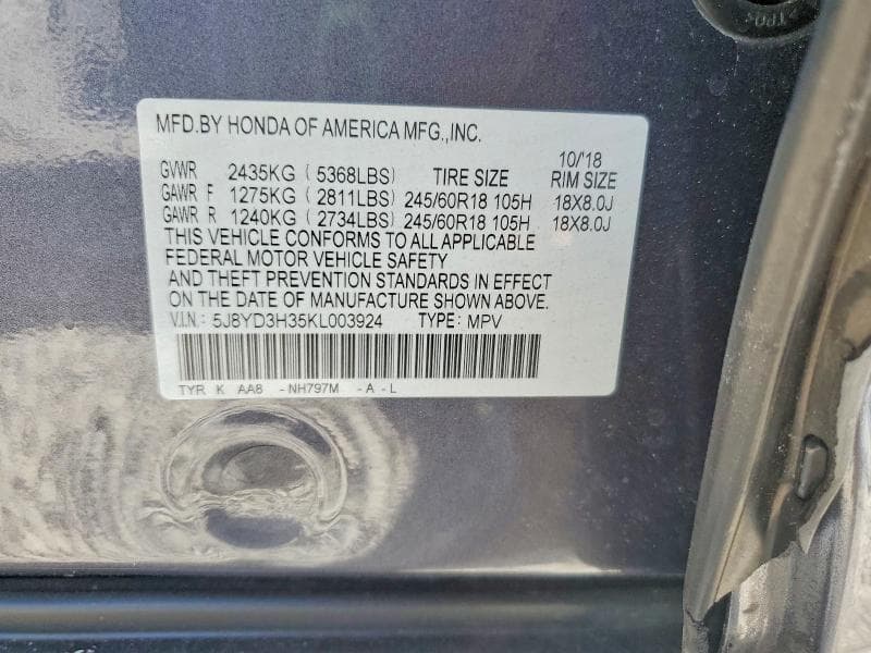 2019 ACURA MDX 12