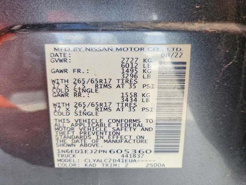 2023 NISSAN FRONTIER SV 13