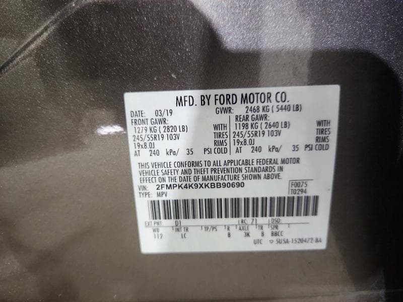 2019 FORD EDGE TITANIUM 13