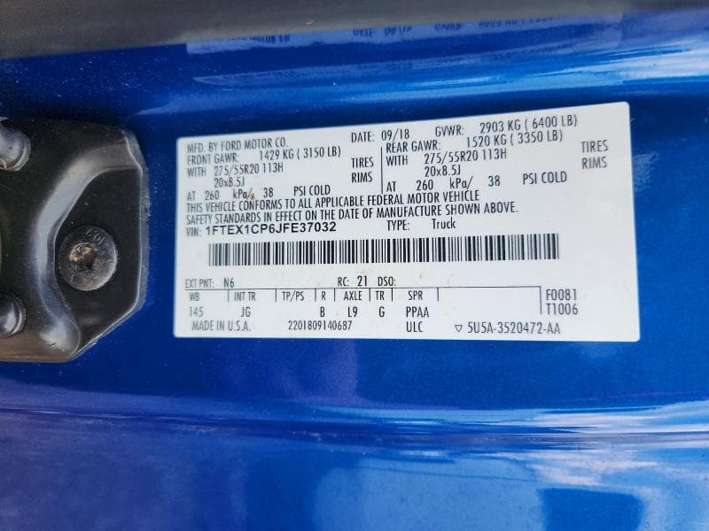 2018 FORD F150 SUPER CAB 12