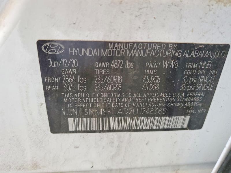 2020 HYUNDAI SANTA FE SEL 12