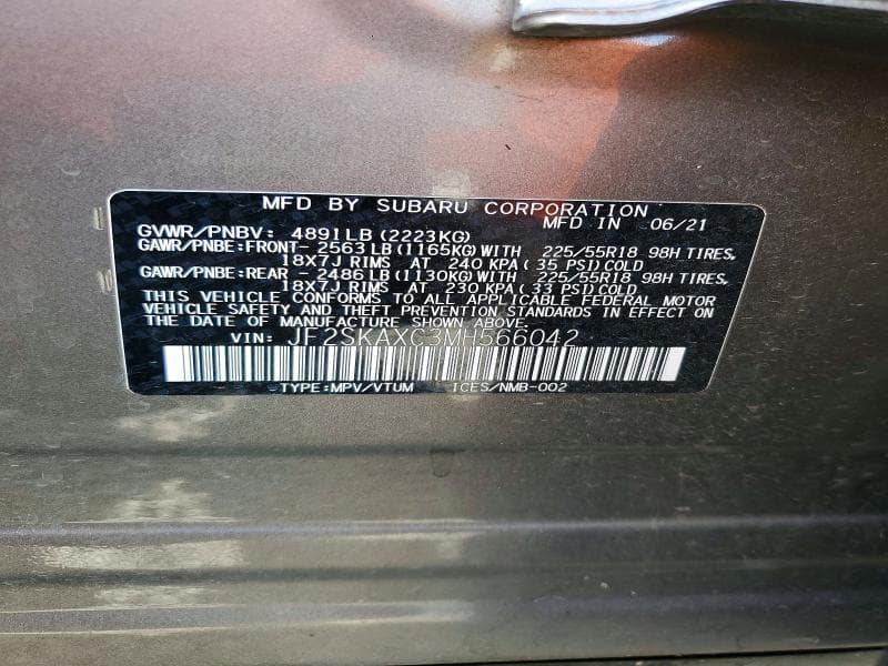 2021 SUBARU FORESTER TOURING 14