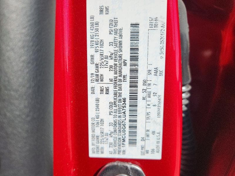 2020 FORD ESCAPE SE 12