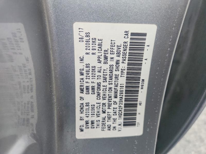 2017 HONDA ACCORD LX 12