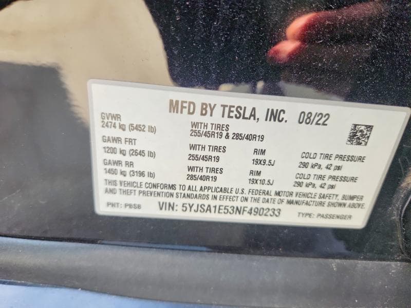 2022 TESLA MODEL S 12