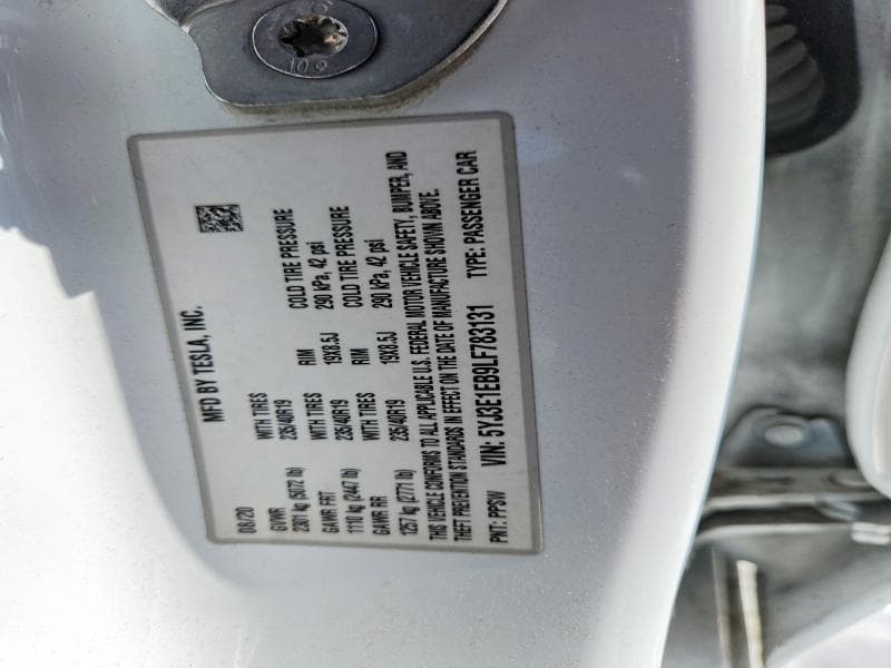 2020 TESLA MODEL 3 12