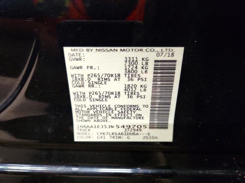 2018 NISSAN TITAN S 12