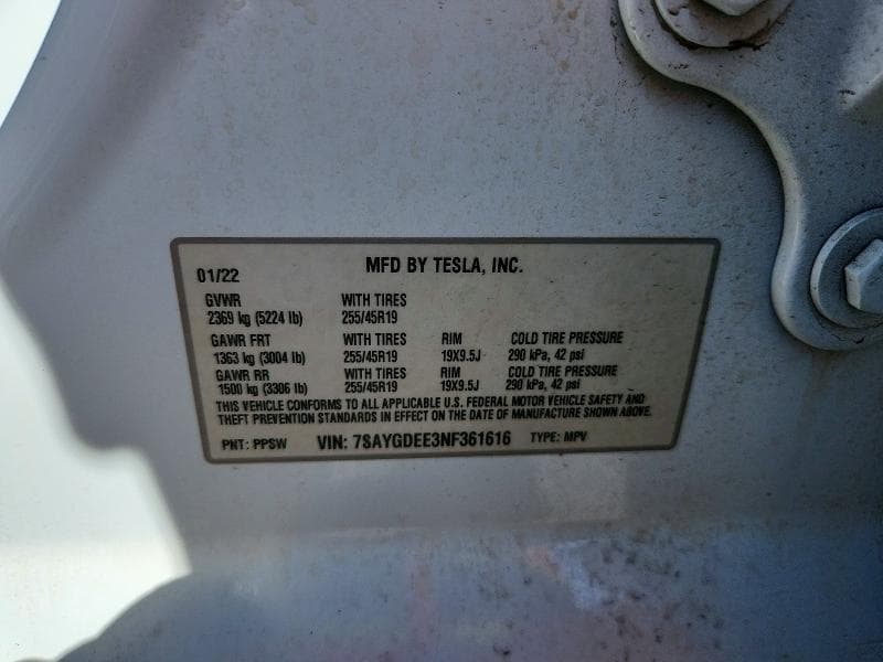 2022 TESLA MODEL Y 14