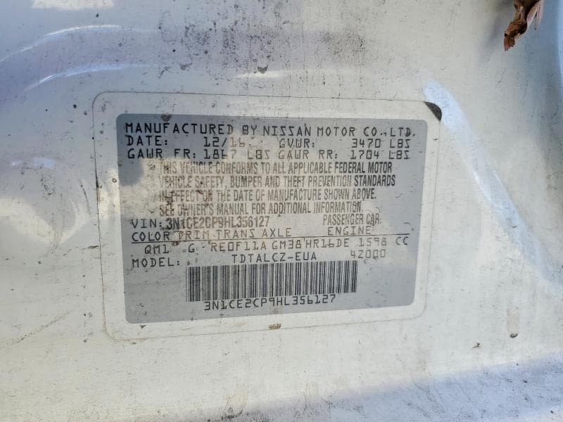 2017 NISSAN VERSA NOTE S PLUS 12