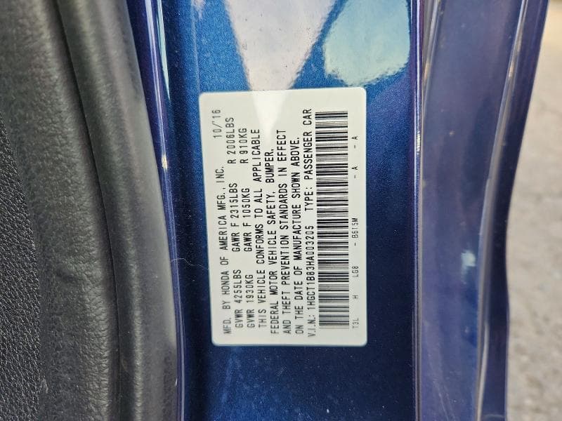 2017 HONDA ACCORD EXL 12