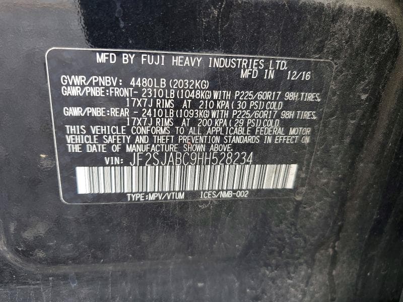 2017 SUBARU FORESTER 2.5I 13
