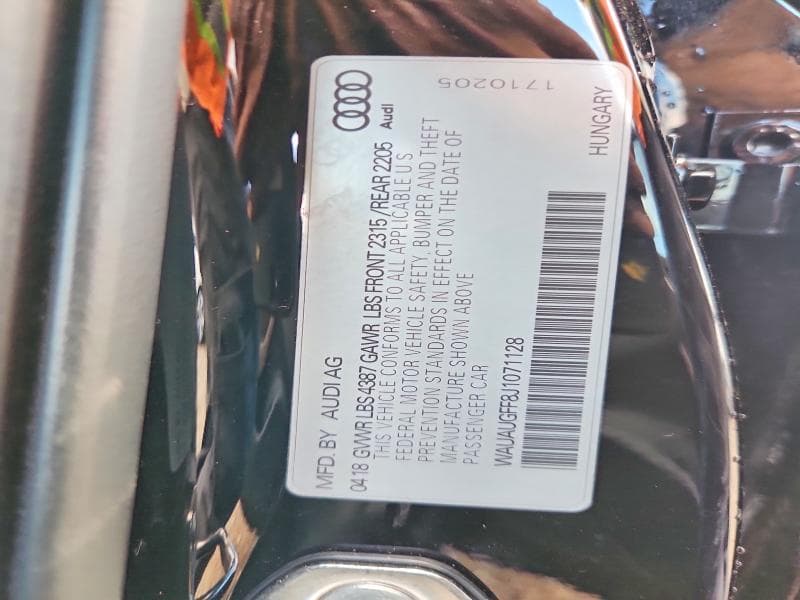 2018 AUDI A3 PREMIUM 13