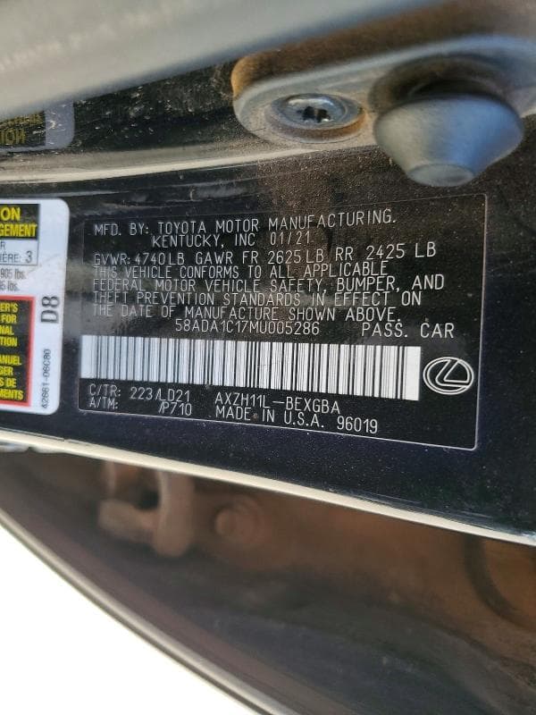 2021 LEXUS ES 300H 12