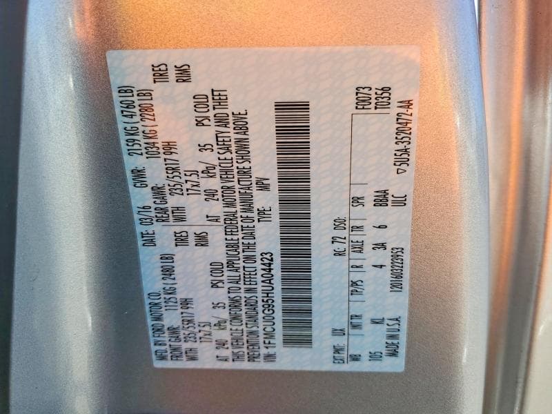 2017 FORD ESCAPE SE 14