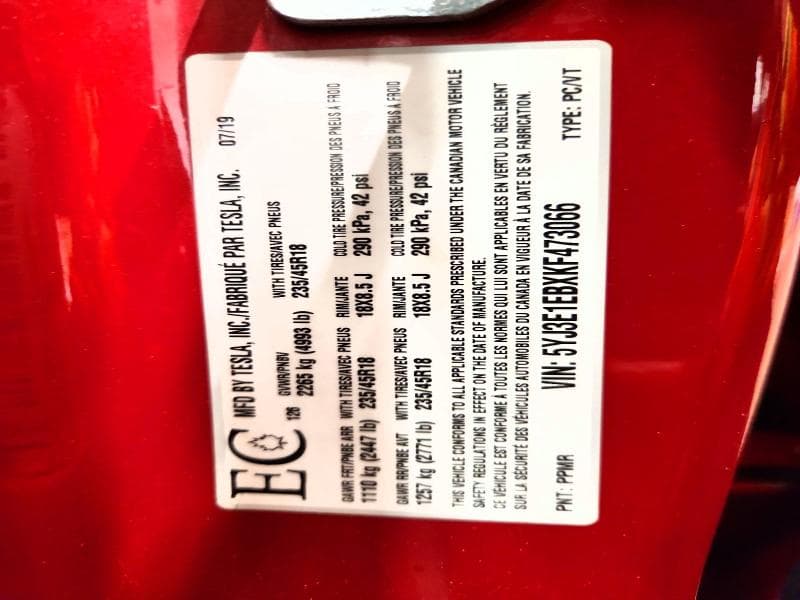 2019 TESLA MODEL 3 12
