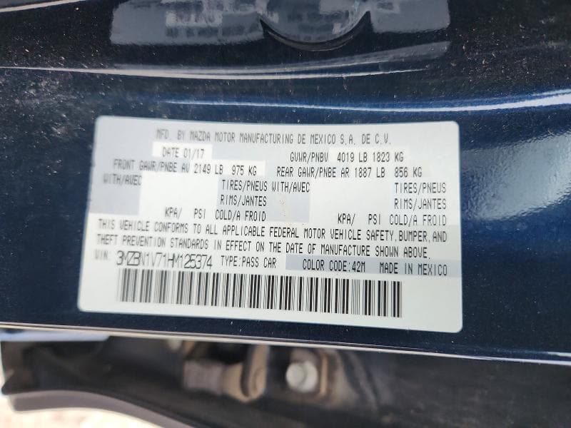 2017 MAZDA 3 TOURING 12
