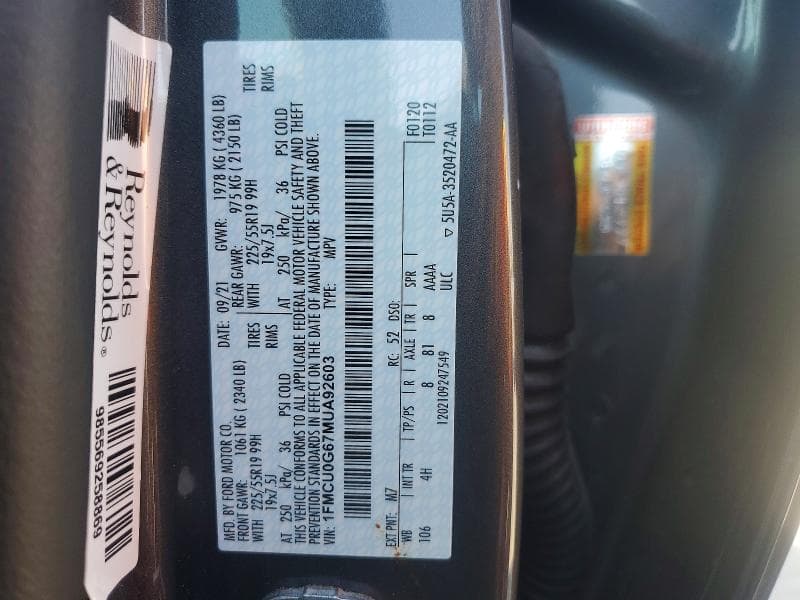 2021 FORD ESCAPE SE 14