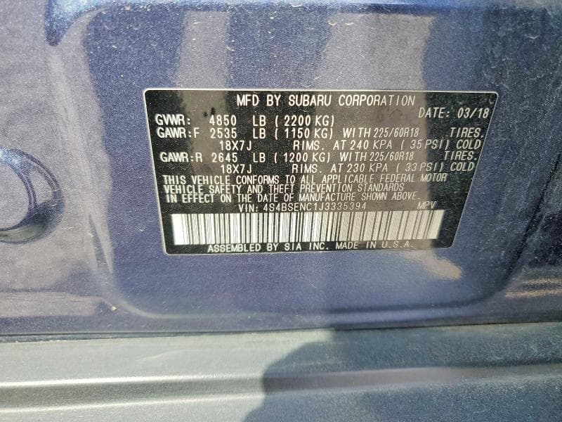 2018 SUBARU OUTBACK 3.6R LIMITED 13