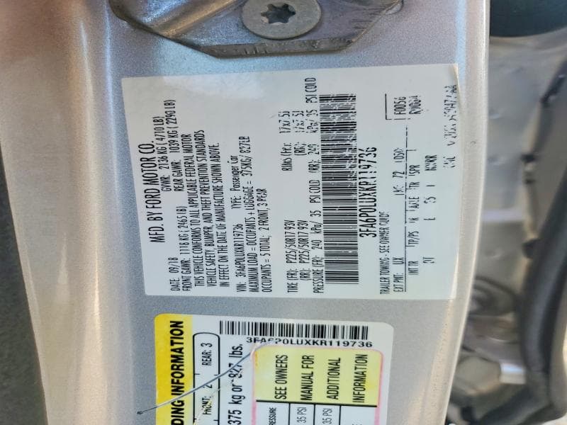2019 FORD FUSION SE 12
