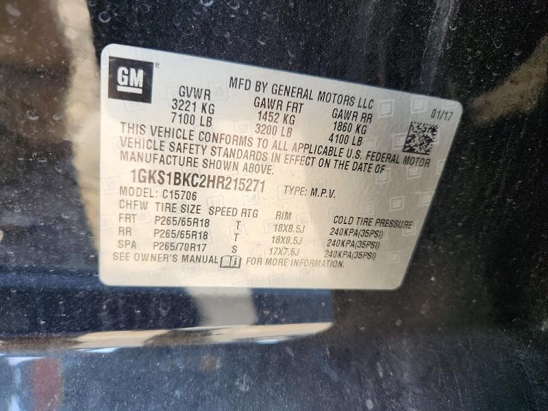 2017 GMC YUKON SLT 12