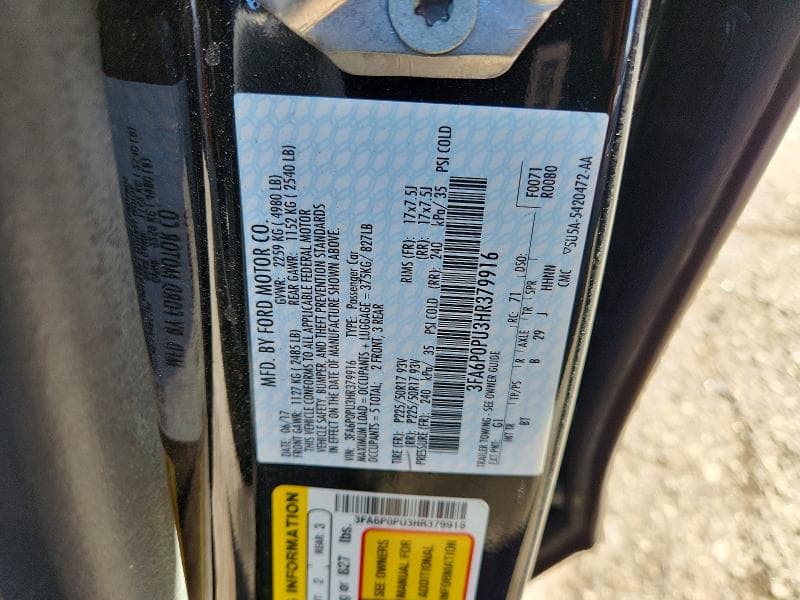 2017 FORD FUSION SE PHEV 12