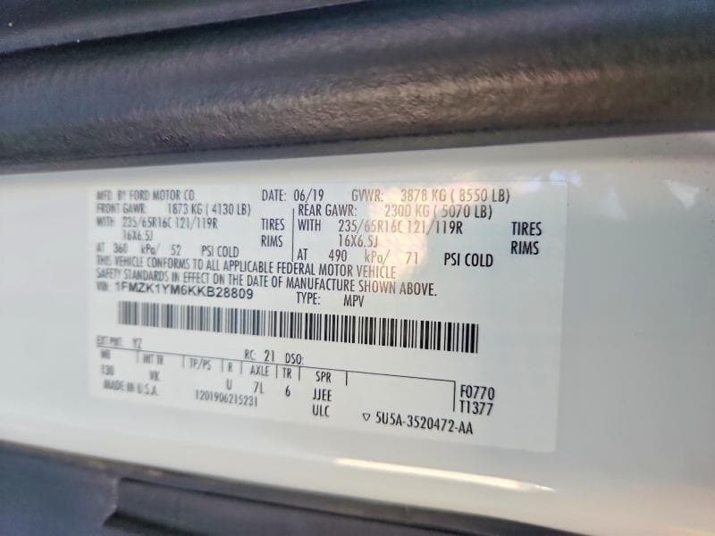 2019 FORD TRANSIT T-150 14