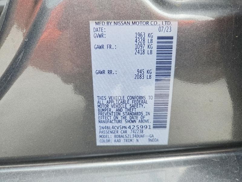 2023 NISSAN ALTIMA SR 13