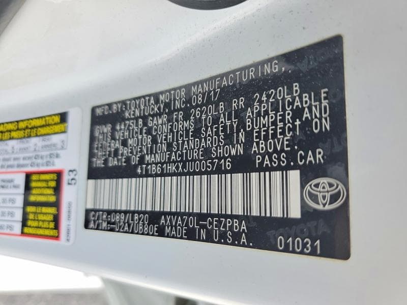 2018 TOYOTA CAMRY XSE 12