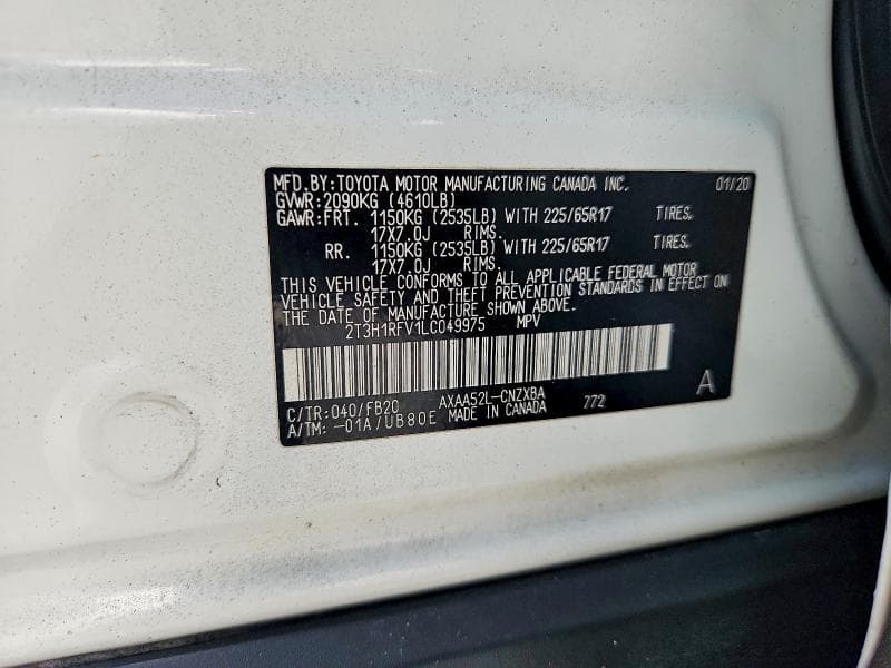 2020 TOYOTA RAV4 LE 13