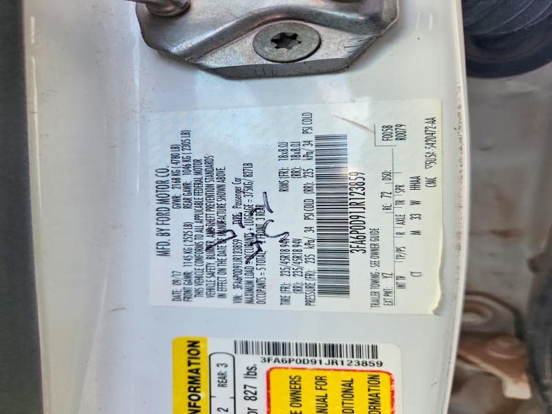 2018 FORD FUSION TITANIUM/PLATINUM 12