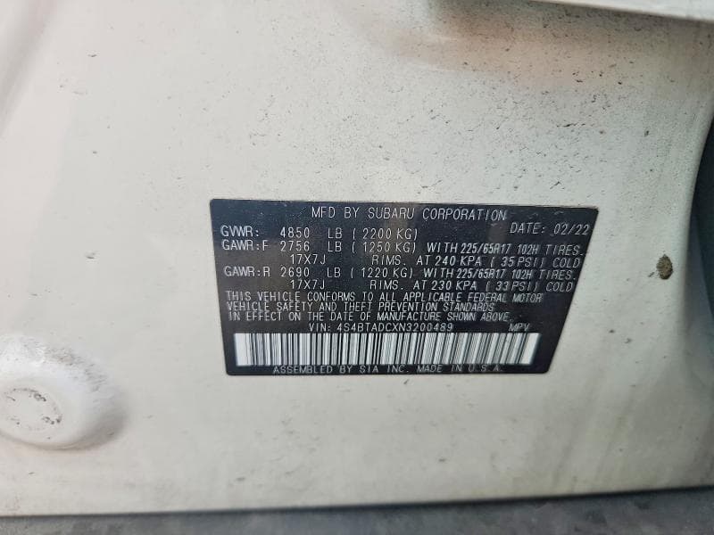 2022 SUBARU OUTBACK PREMIUM 13