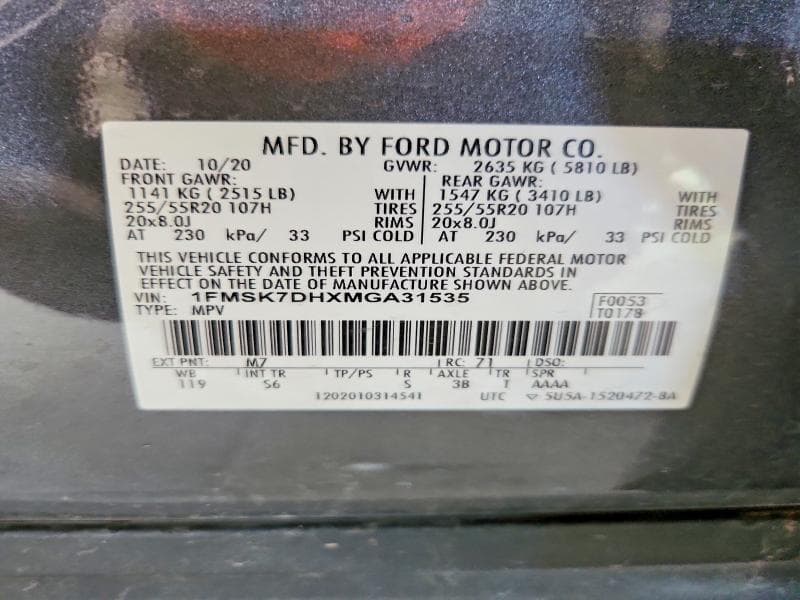 2021 FORD EXPLORER XLT 13