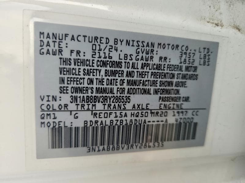 2024 NISSAN SENTRA S 12
