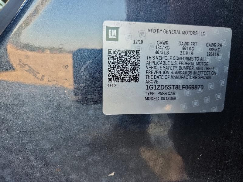 2020 CHEVROLET MALIBU LT 12