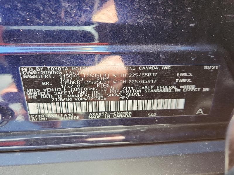 2021 TOYOTA RAV4 XLE 14
