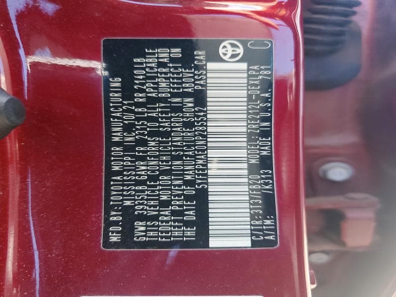 2022 TOYOTA COROLLA LE 13